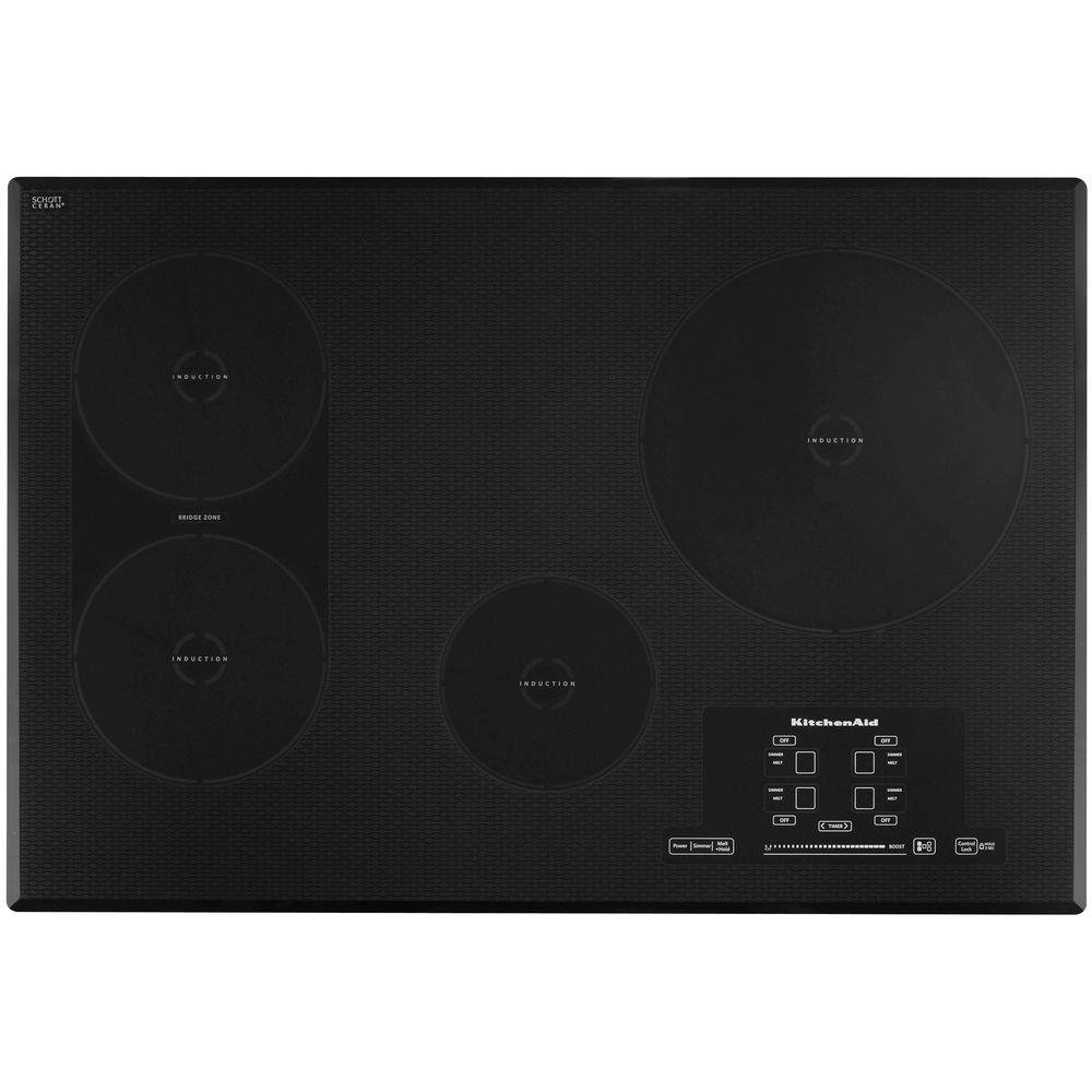 KICU509XBL KitchenAid 30 Inch Induction Cooktop with Bridge Burners - Black-1