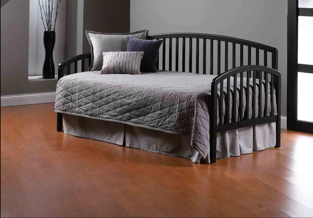 Black Twin Daybed with Roll Out Trundle - Carolina -1