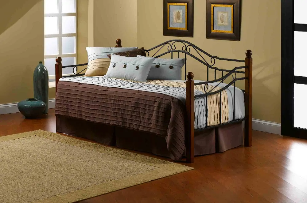 Madison Wood & Black Daybed with Trundle-1