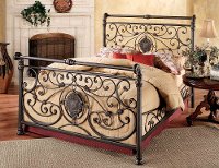 1039BQR Antique Brown Queen Metal Bed - Mercer