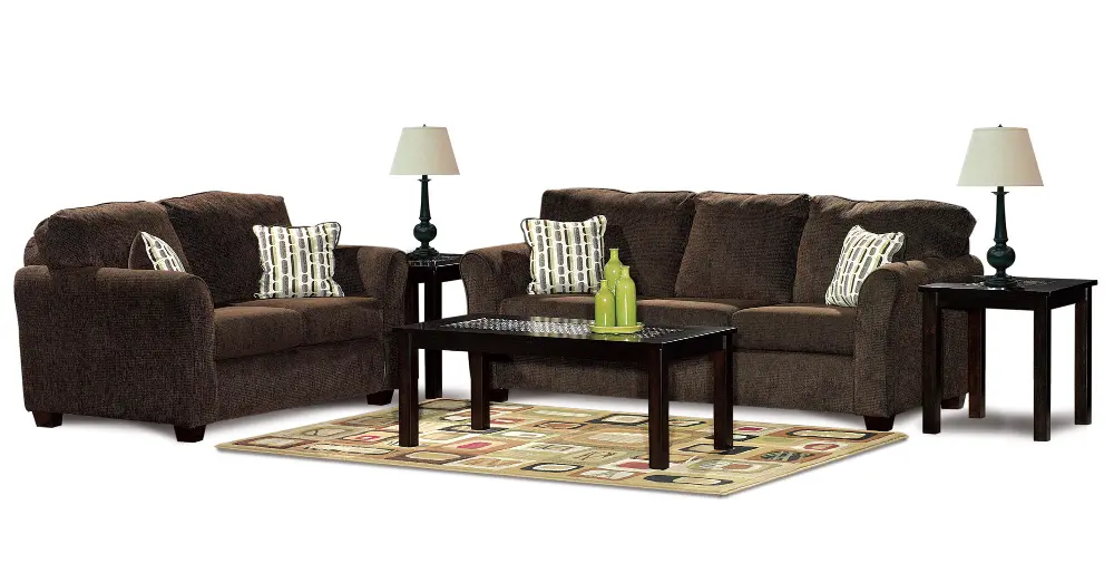 Casual Contemporary Brown 7 Piece Room Group - Wall St.-1