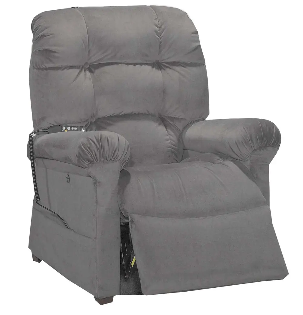 38 Inch Pewter Upholstered Power Lift Chair-1