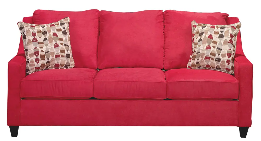 78 Inch Red Upholstered Queen Sofa Sleeper-1