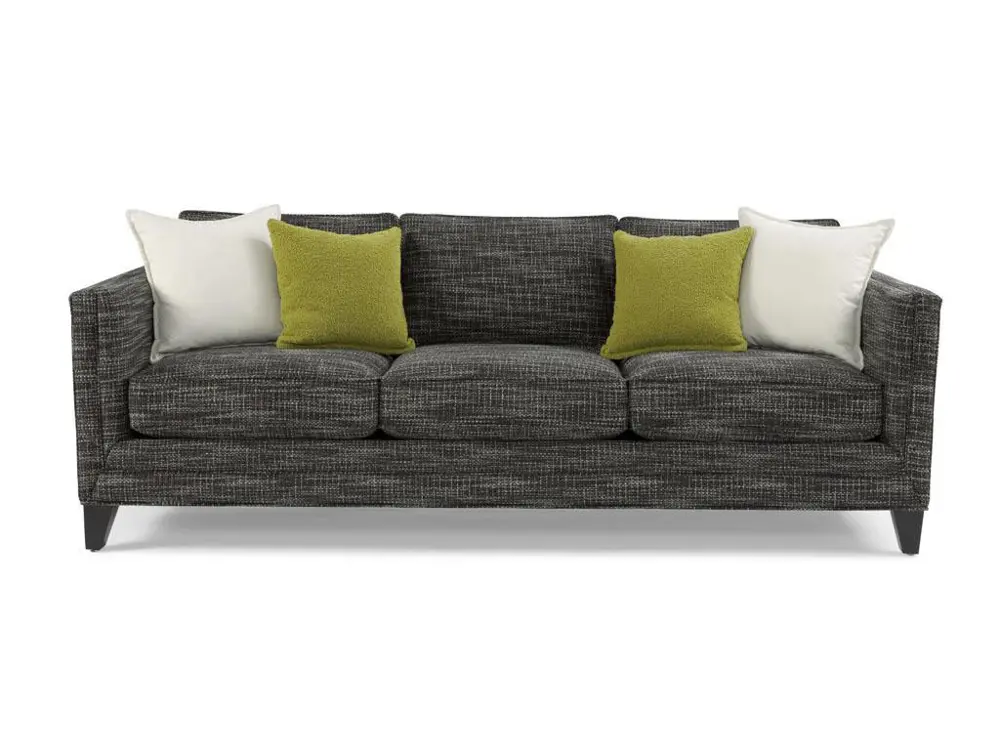 220-30/CAVIAR/SO 90 Inch Gray Upholstered Sofa-1