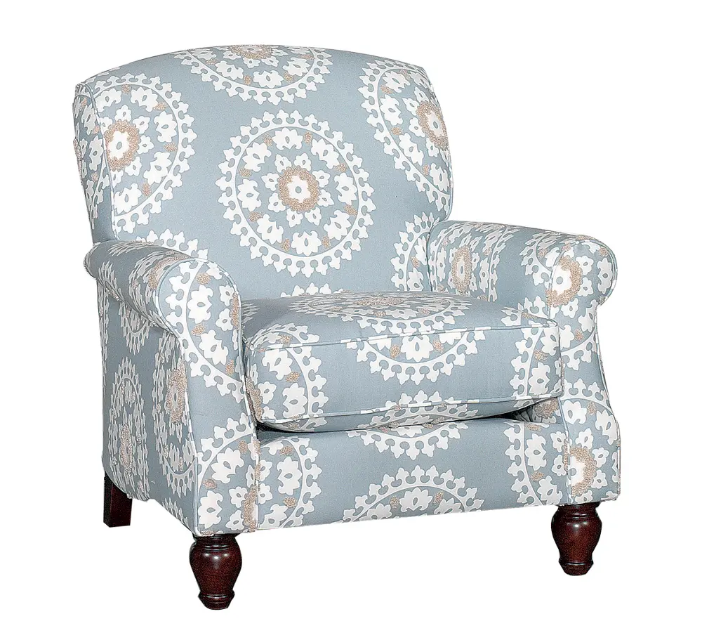 37 Inch Blue Upholstered Accent Chair-1