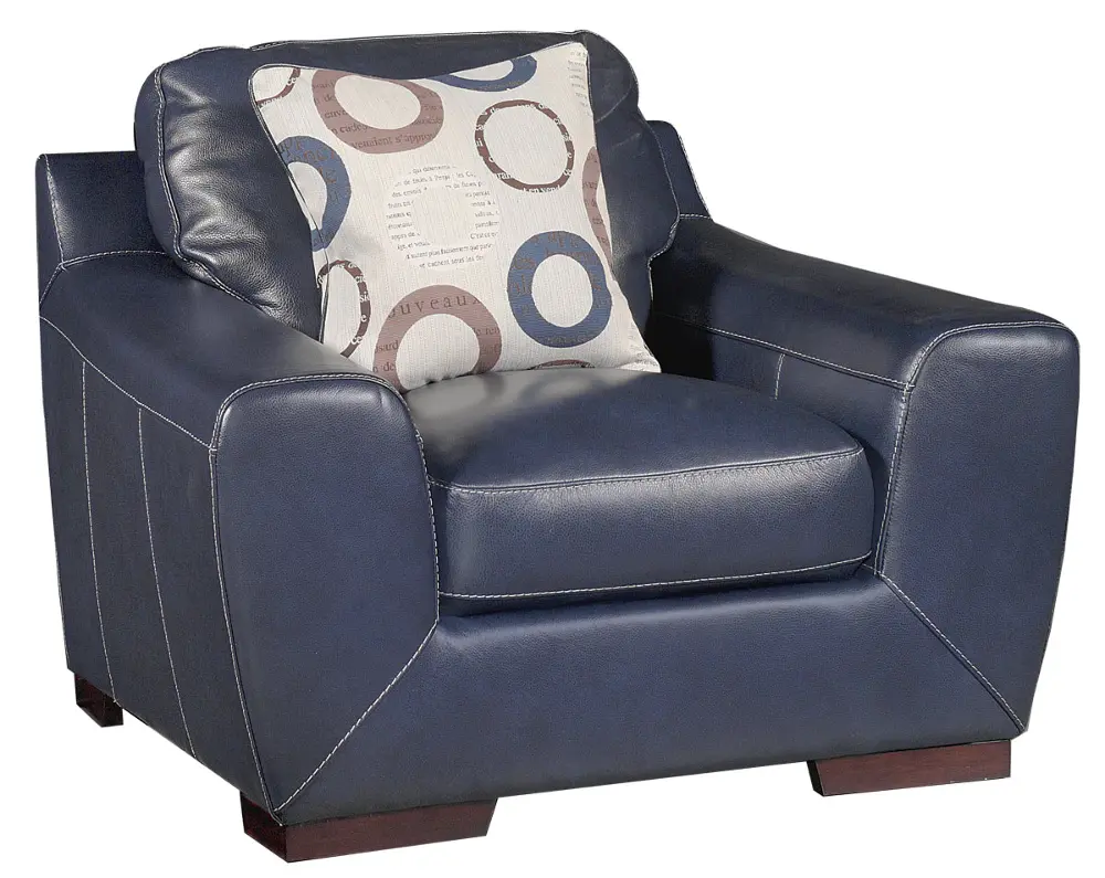 Cobalt 47 Inch Blue Leather Chair-1