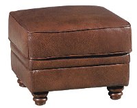 Tobacco Leather Ottoman