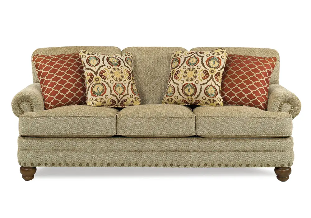 Keener 88 Inch Taupe Upholstered Sofa-1