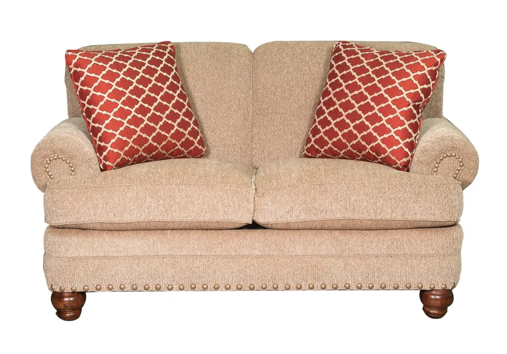 Keener 65 Inch Taupe Upholstered Loveseat-1