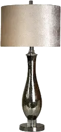 32 Inch Steel and Mercury Glass Table Lamp