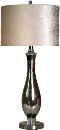 32 Inch Steel and Mercury Glass Table Lamp