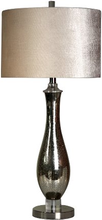 Steel and Mercury Glass Table Lamp