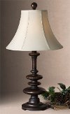 Heavily Burnished Rustic Brown Table Lamp
