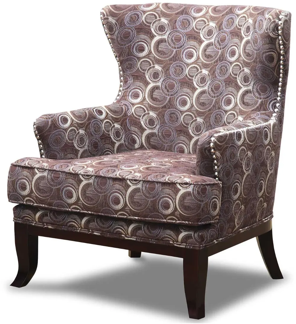32 Inch Java Circles Upholstered High-Leg Accent Chair-1