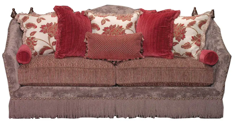 92 Inch Brown Upholstered Sofa-1