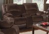 Brown Manual Gliding Reclining Loveseat - Ceasar Collection