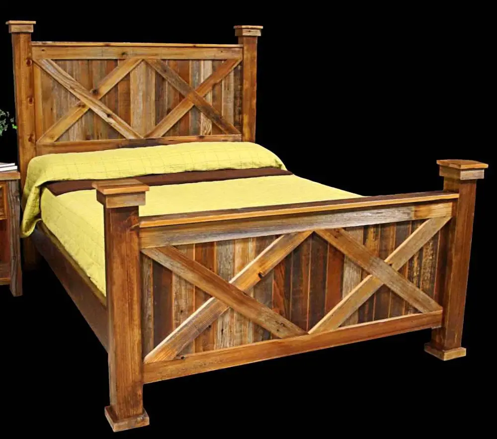 MH/BED5/0 Barnwood Rustic Queen Bed-1
