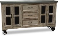 Natural Wood and Galvanized Metal Cabinet