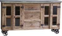 Natural Wood and Galvanized Metal Cabinet-2