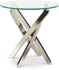 Zila Silver Glass End Table