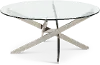 Zila Round Cocktail Table with Glass Top