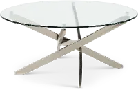 Zila Round Cocktail Table with Glass Top