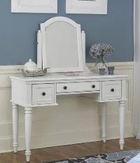 White Vanity and Mirror - Bermuda