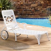 Whtie Chaise Outdoor Lounge Chair - Biscayne