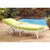 White Chaise Outdoor Lounge Chairs with Cushions (2 pair) - Biscayne -3