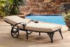 Black Chaise Outdoor Lounge Chair with Taupe Cushion - Biscayne -2
