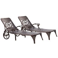 Two Bronze Chaise Outdoor Lounge Chairs - Biscayne