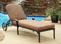 Charcoal Chaise Outdoor Lounge Chair with Cushion - Floral Blossom
