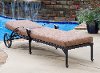 Charcoal Chaise Outdoor Lounge Chair with Cushion - Floral Blossom-2