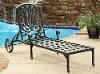 Charcoal Chaise Outdoor Lounge Chair with Cushion - Floral Blossom-3