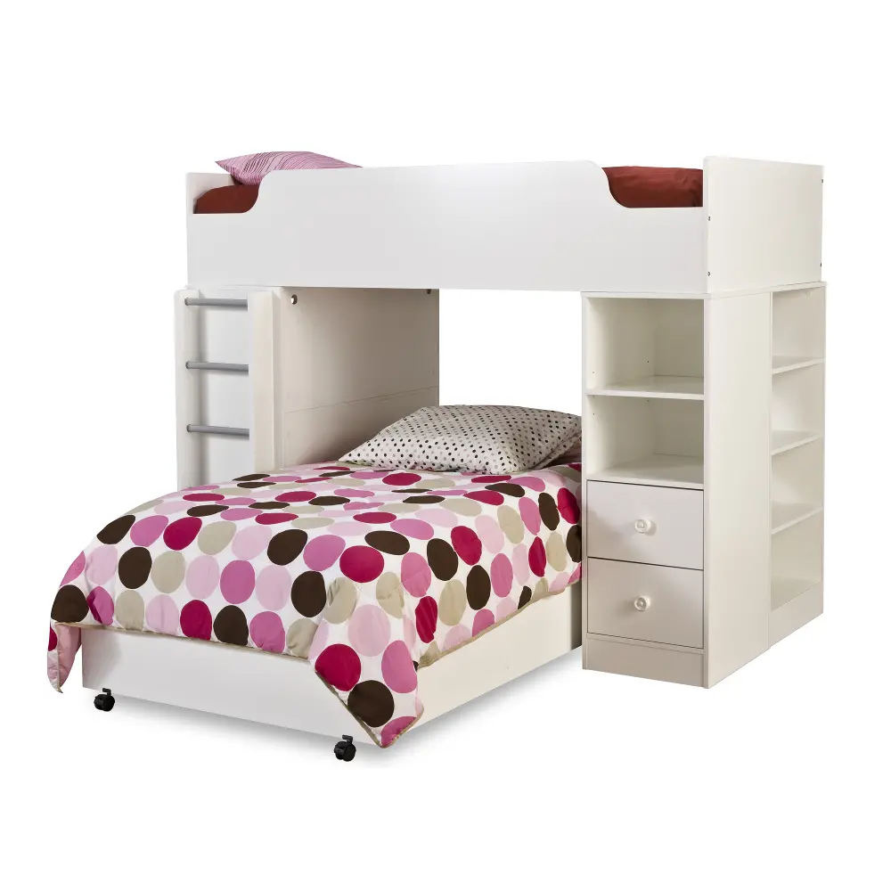 3360A4 White Twin/Twin Loft Bed - Logik-1