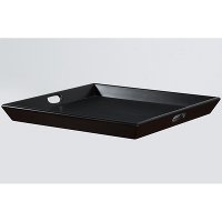 Black Ottoman Tray with Cut Out Handles