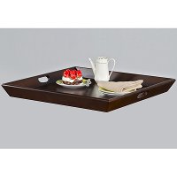 Wooden Cherry Ottoman Tray with Cut Out Handles