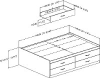 3107209 Black 4-Drawer Full Size Storage Bed - Step One -3