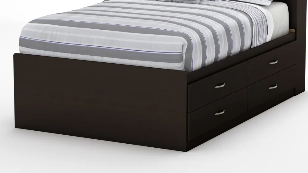 3159209 Chocolate Brown 4-Drawer Full Storage Bed - Step One -1