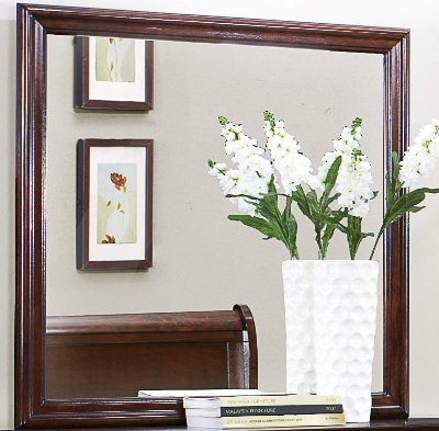Mayville Brown Cherry Traditional Mirror