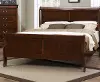 Clearance Mayville Brown Cherry Queen Sleigh Bed