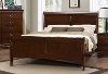 Brown Cherry Traditional King Size Sleigh Bed - Mayville