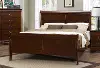 Mayville Brown Cherry King Size Sleigh Bed
