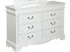 Jessica White Traditional 6-Drawer Dresser-3