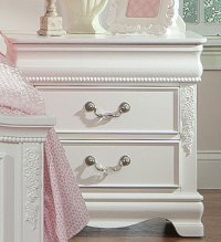Traditional White 2-Drawer Nightstand - Jessica