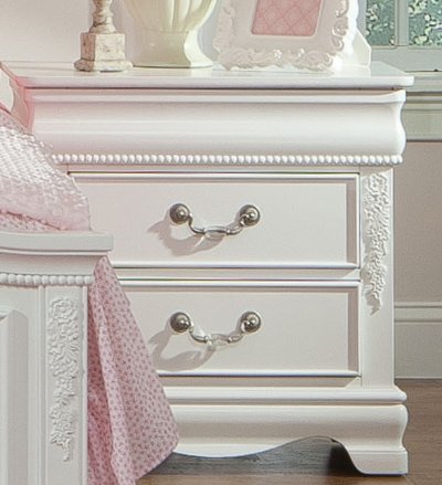 Traditional White 2-Drawer Nightstand - Jessica