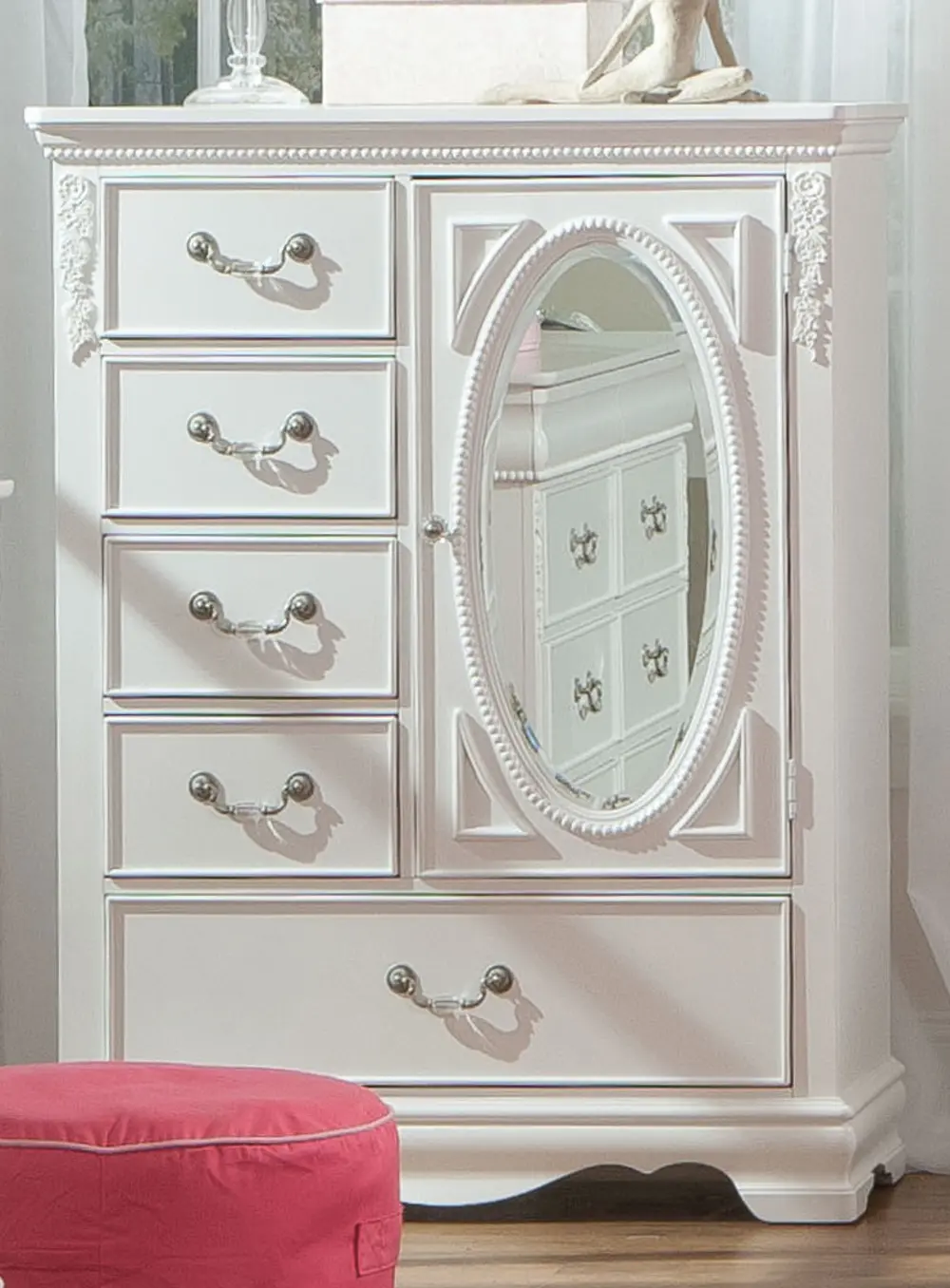 Jessica White Traditional Wardrobe Chest of Drawers-1