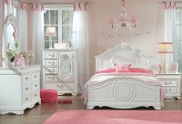 Traditional White 4 Piece Full Bedroom Set - Jessica