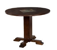 Chocolate Drop Leaf Round Dining Table - Santa Fe