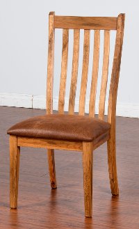 Rustic Oak Upholstered Side Chair - Sedona
